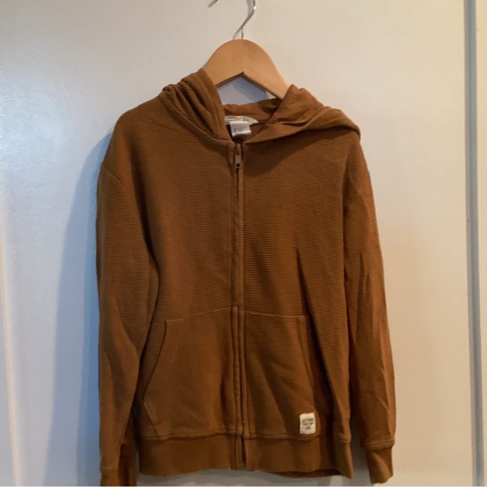 H&M Caramel Brown Organic Cotton Zip Hoodie